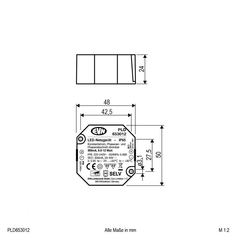 EVN 300mA LED-Netzgerät PLD653012