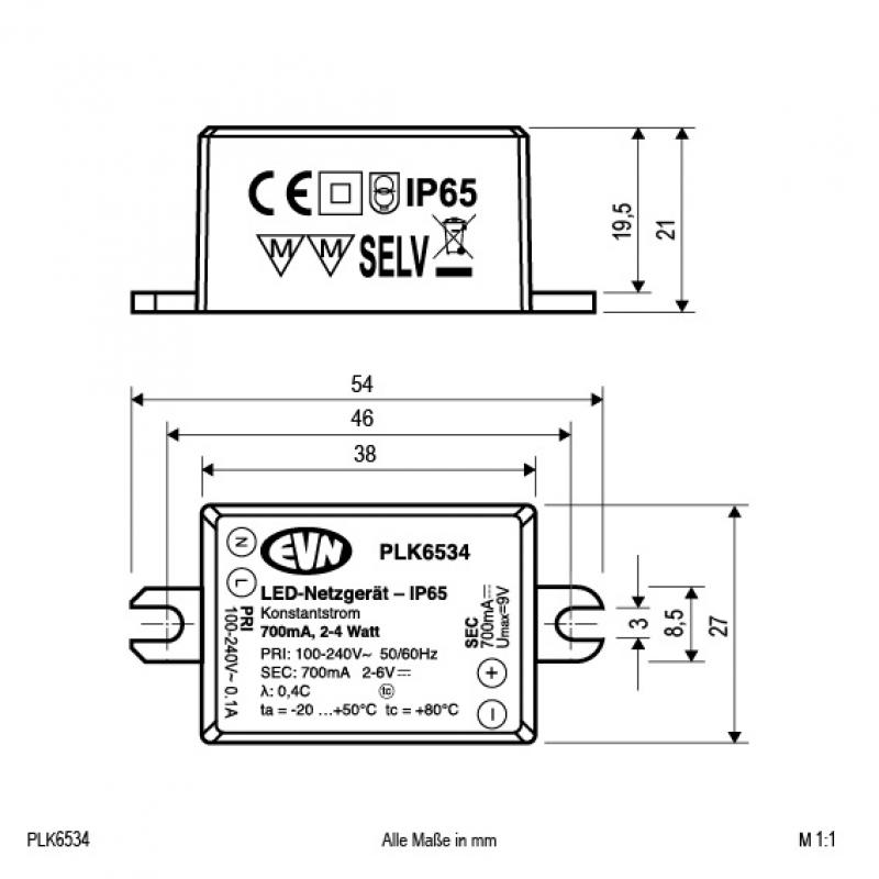 EVN 700mA LED-Netzgerät PLK6534