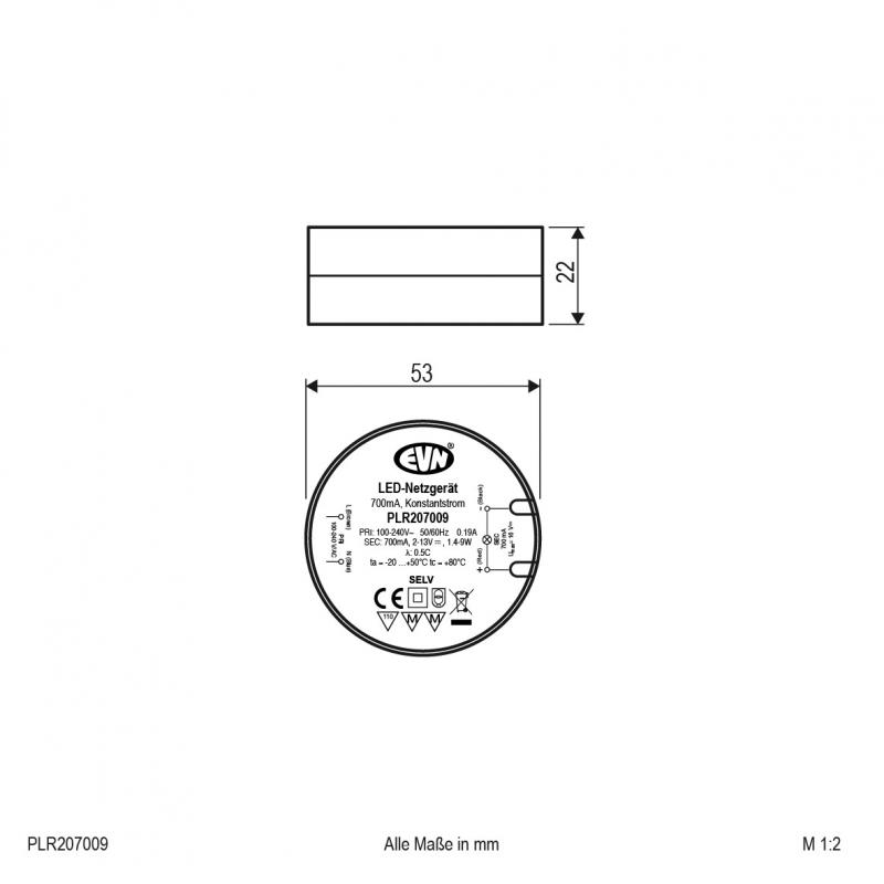 EVN 700mA LED-Netzgerät PLR207009