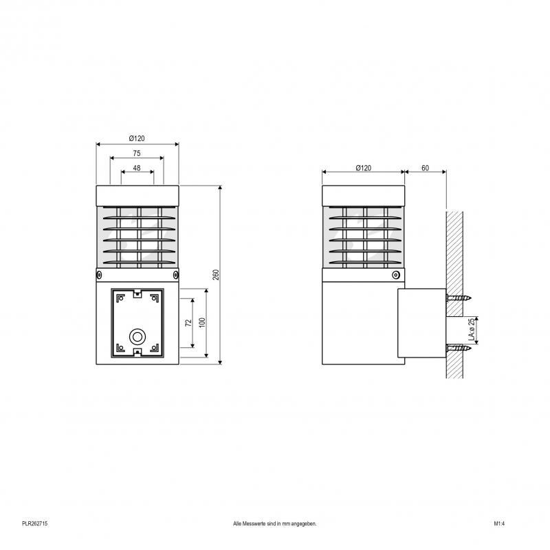 EVN Wandleuchte anthrazit, IP54 PLR262715