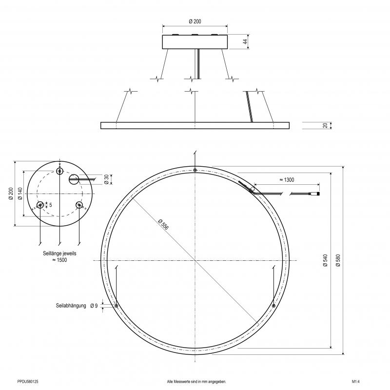 EVN LED Pendelleuchte mit CCT Switch PPDU580125