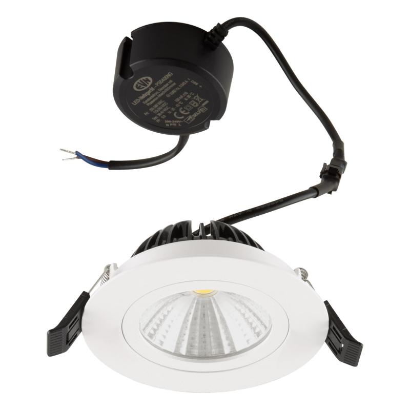 EVN PS54060140 COB LED Deckeneinbauleuchte 5,5W 4000K Weiß schwenkbar IP54 Einbaudurchmesser 68 mm