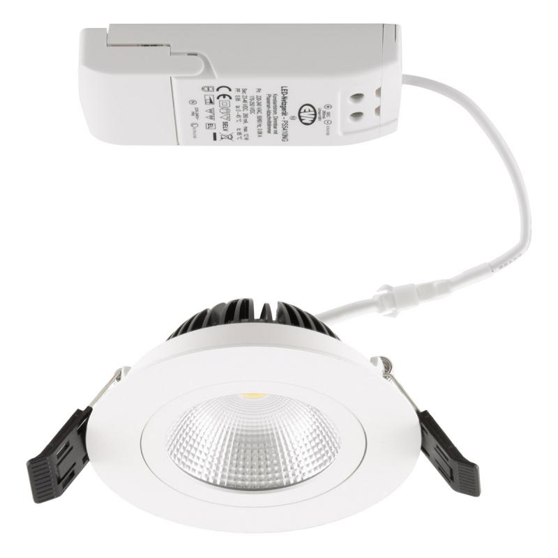 EVN PS54100140 COB LED Deckeneinbauleuchte 10W 4000K Weiß schwenkbar IP54 • Einbaudurchmesser: 85 mm