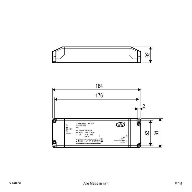 EVN 48V/DC LED-Netzgerät SLK48050