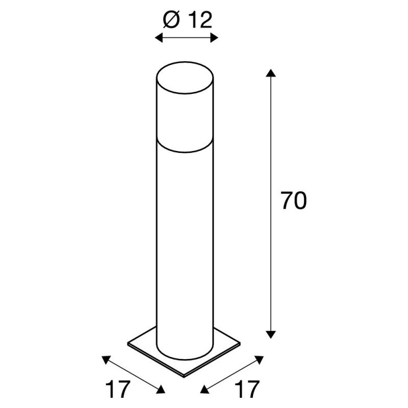 SLV 1000666 LISENNE POLE 70cm Basalt Wegeleuchte in grau mit Rauchglasabdeckung IP54