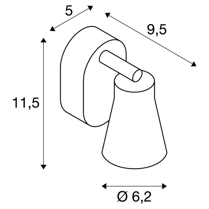 SLV 1000886 AVO Indoor Wand- und Deckenaufbauleuchte schwarz GU10