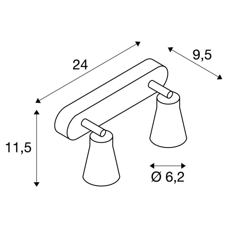 SLV 1000890 AVO Indoor Wand- und Deckenaufbauleuchte weiß GU10