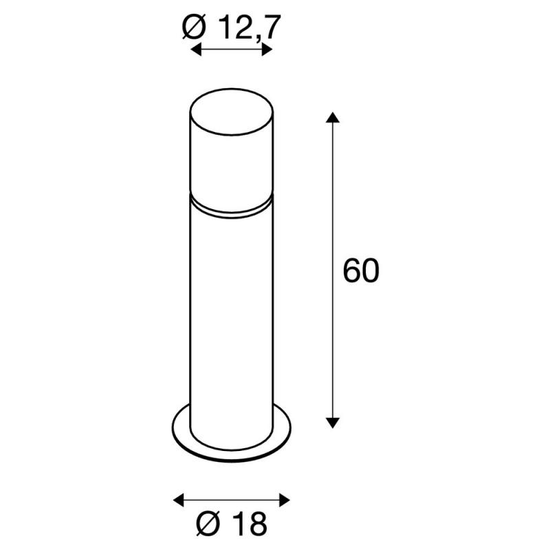 SLV 1001489 ROX ACRYL 60 Pole Outdoor Wegeleuchte IP44 Edelstahl