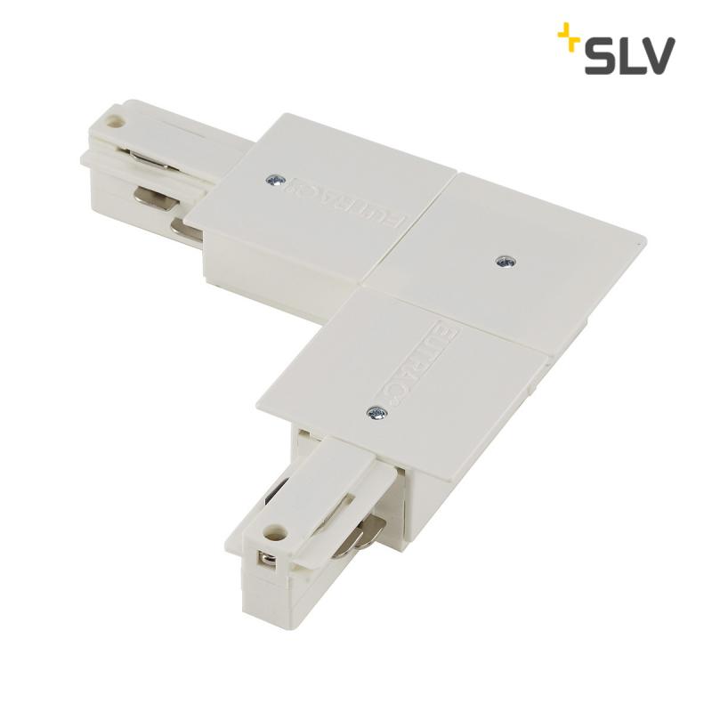 SLV 1001537 EUTRAC L-Verbinder für 3-Phasen Einbauschiene verkehrsweiss Erde innen