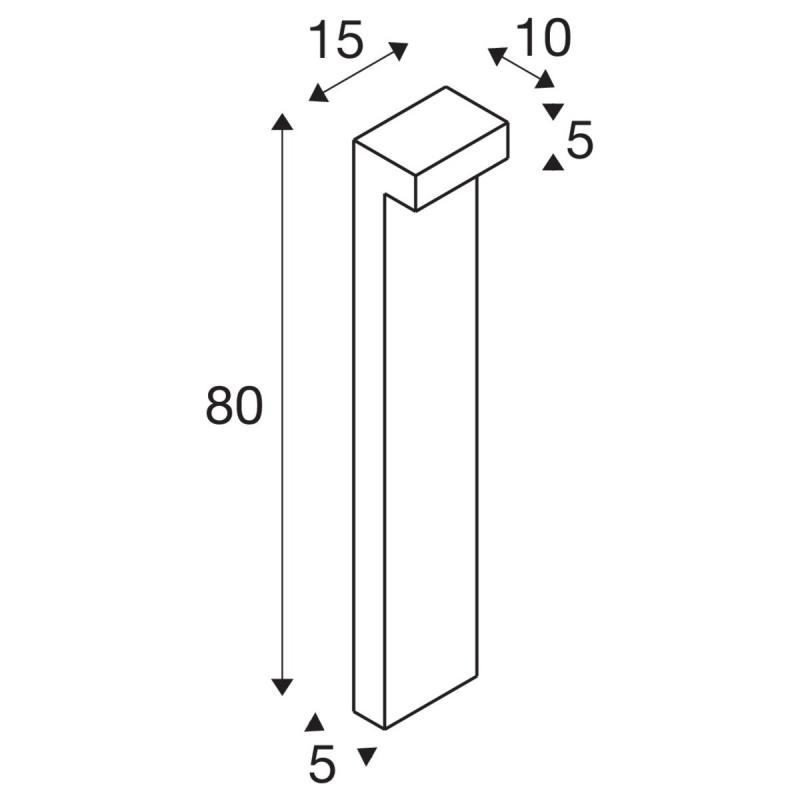 SLV 1003538 L-LINE OUT 80cm hohe LED Wegeleuchte anthrazit mit umschaltbarer Farbtemperatur
