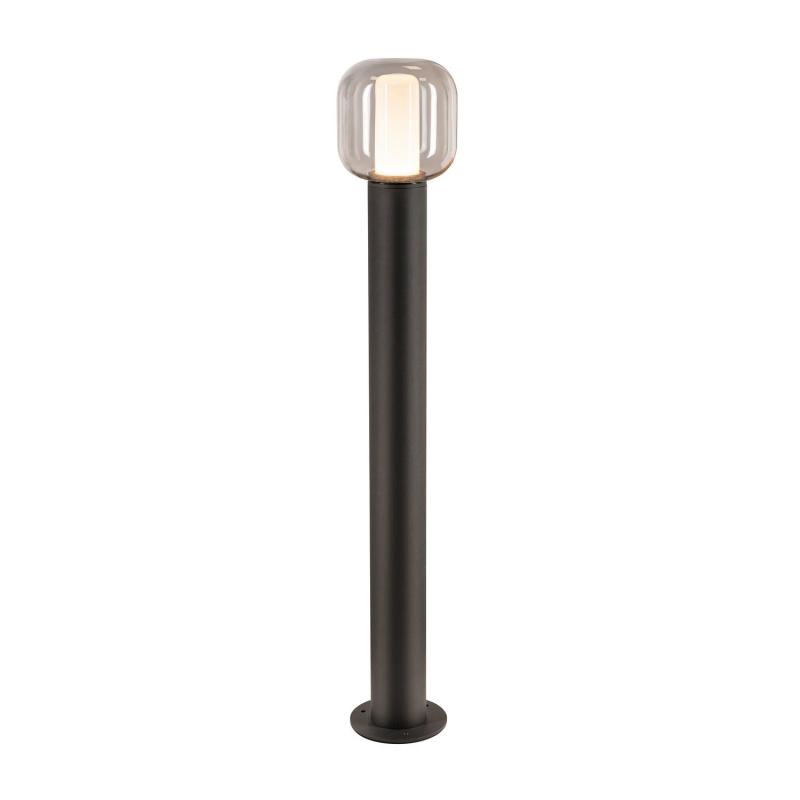 SLV 1004681 OVALISK 100cm hohe LED Wegeleuchte mit Glaskugel anthrazit mit umschaltbarer Farbtemperatur warm- oder neutralweiß