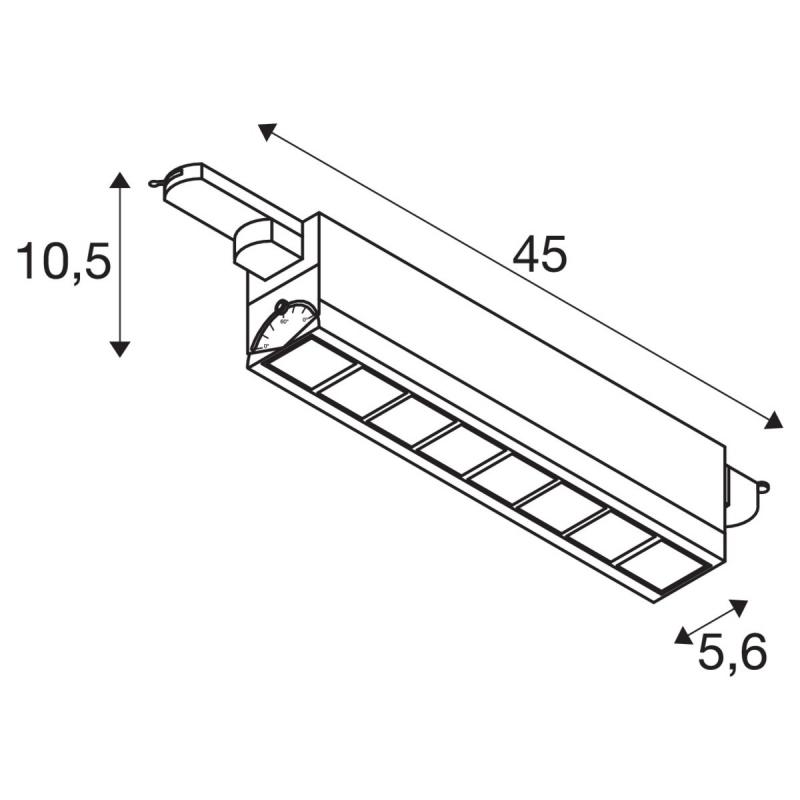 SLV 1004690 3~ SIGHT MOVE 3 Phasen System Leuchte DALI schwarz 3000K