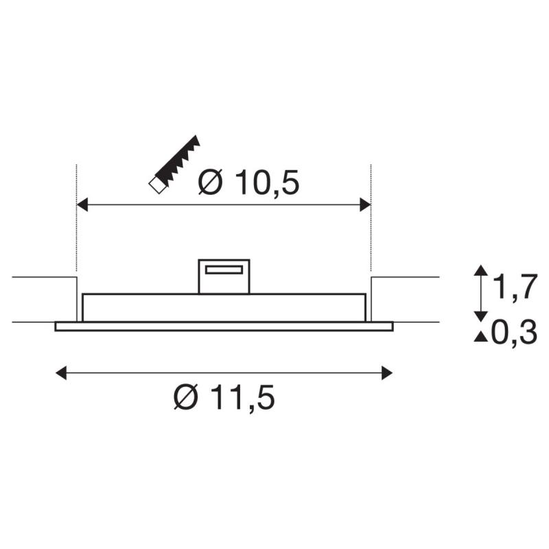 SLV 1004694 SENSER 12 DL Indoor LED Deckeneinbauleuchte rund weiß 4000K
