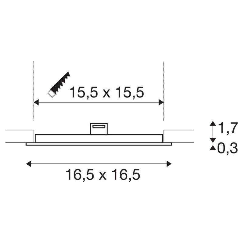 SLV 1004698 SENSER 18 DL Indoor LED Deckeneinbauleuchte eckig weiß 4000K