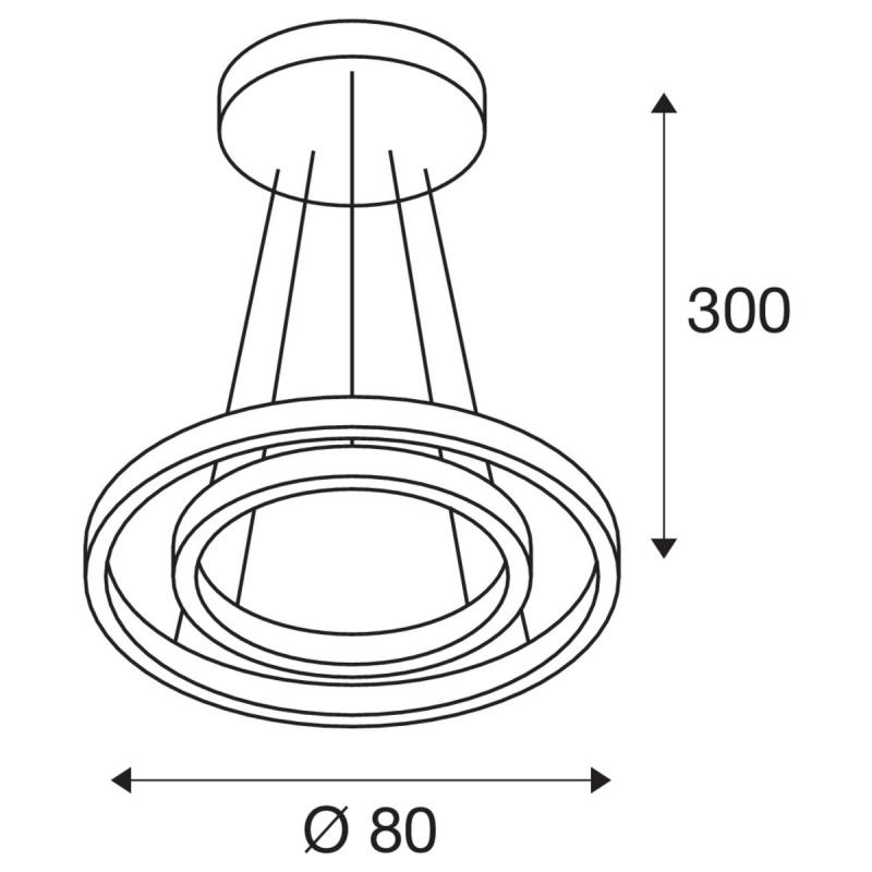 SLV 1004768 ONE DOUBLE PD DALI UP/DOWN Indoor LED Pendelleuchte weiß CCT switch 3000/4000K