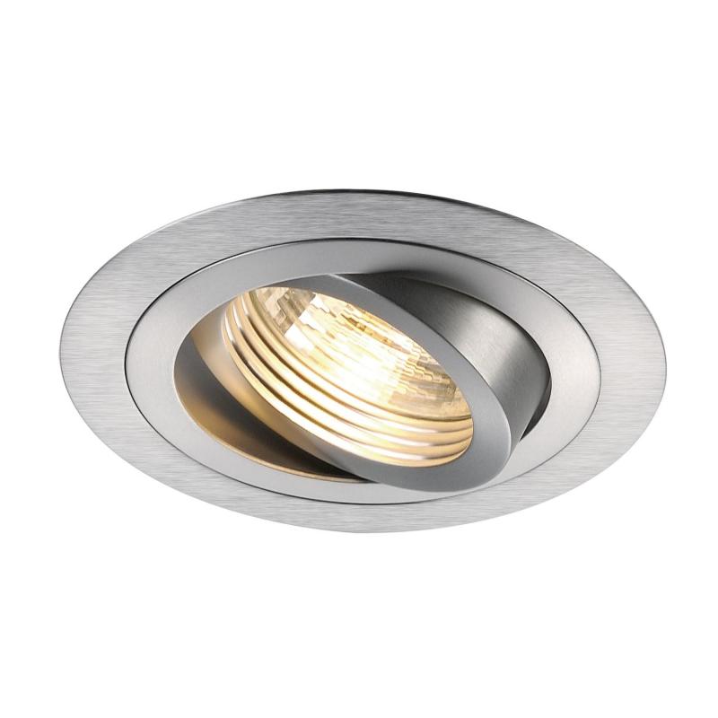 SLV 199986 PIREQ ROUND Einbauleuchte alu brushed inkl. Clipfedern für GU10