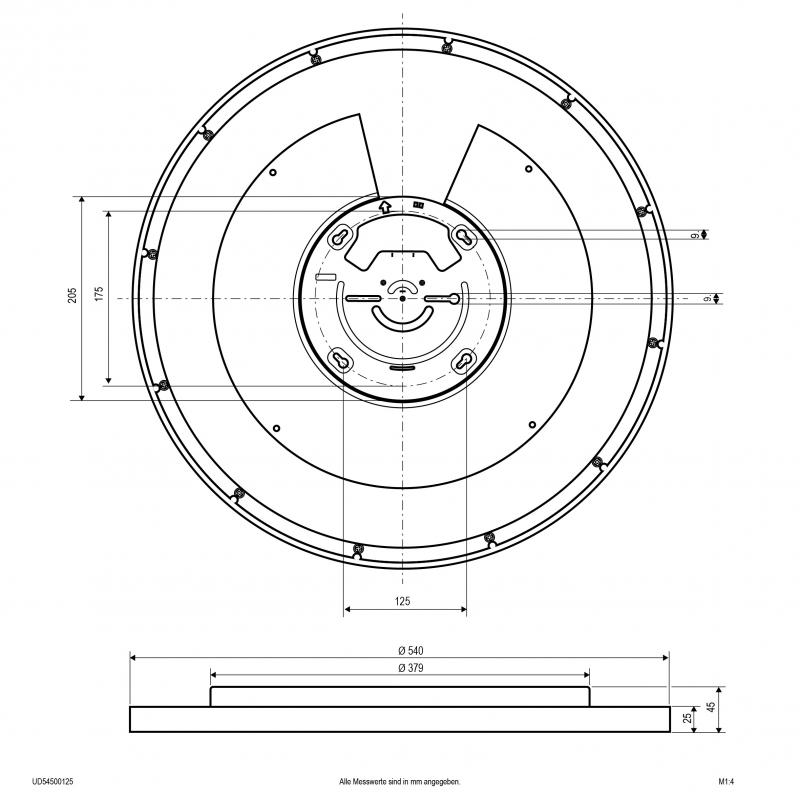 EVN UD54500125 UPTOWN PRO LED Anbauleuchte DALI-2 50W 3000K/4000K/5700K CRI >90 weiß 540 mm