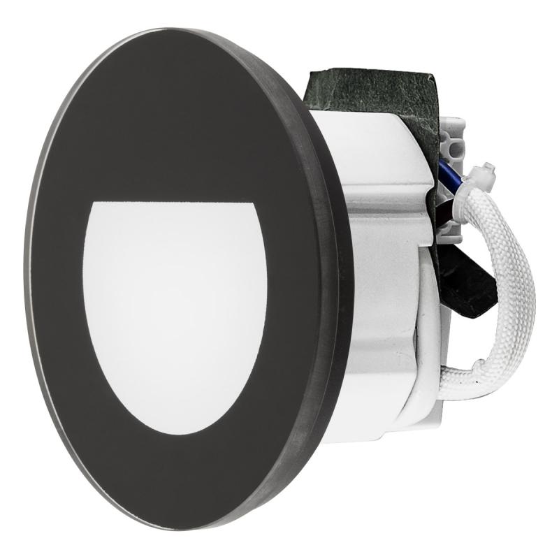EVN W800902 MURUS LED Wandeinbauleuchte 1,5W 3000K 35lm Schwarz Einbaudurchmesser 60 mm