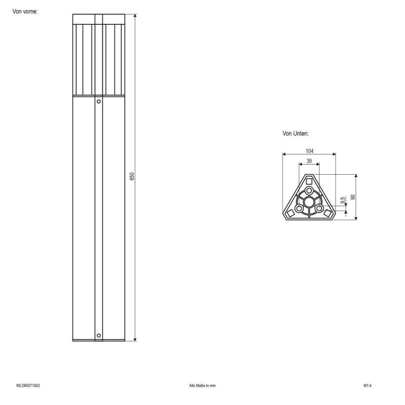 Masive EVN LED Wegeleuchte 65cm anthrazit IP54 7W 3000K