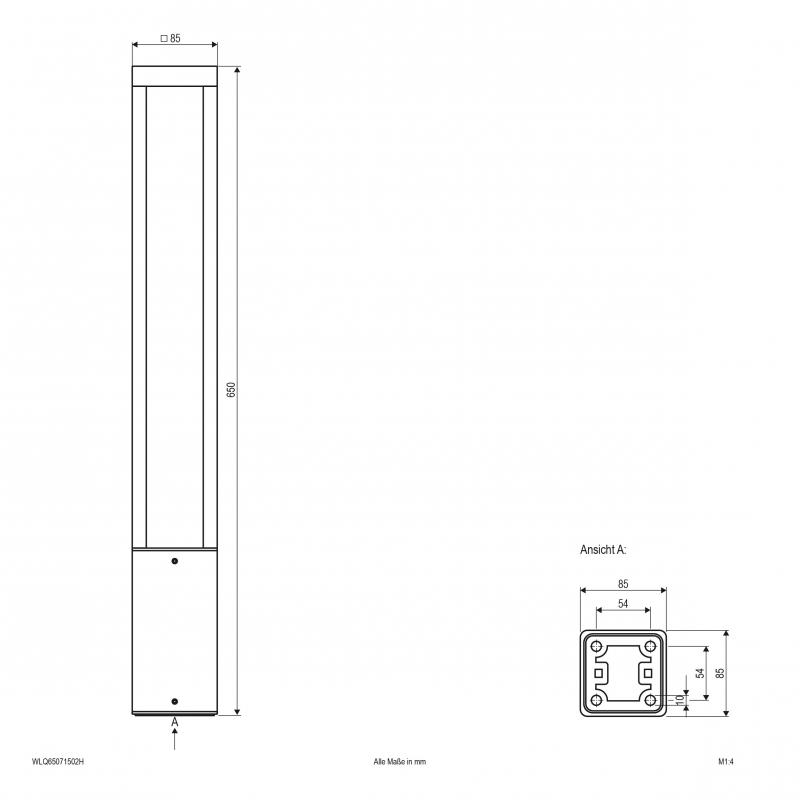 EVN LED Wegeleuchte 650mm anthrazit IP54 7W 3000K 411lm