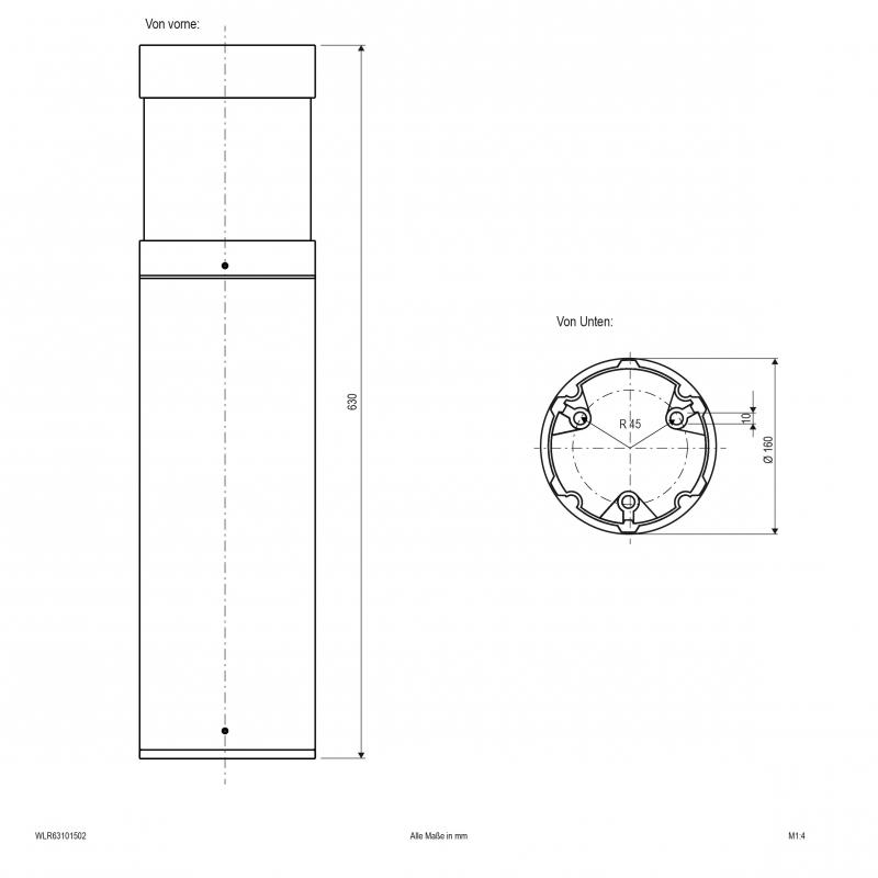EVN LED Wegeleuchte 630mm anthrazit IP65 10W 3000K 462lm