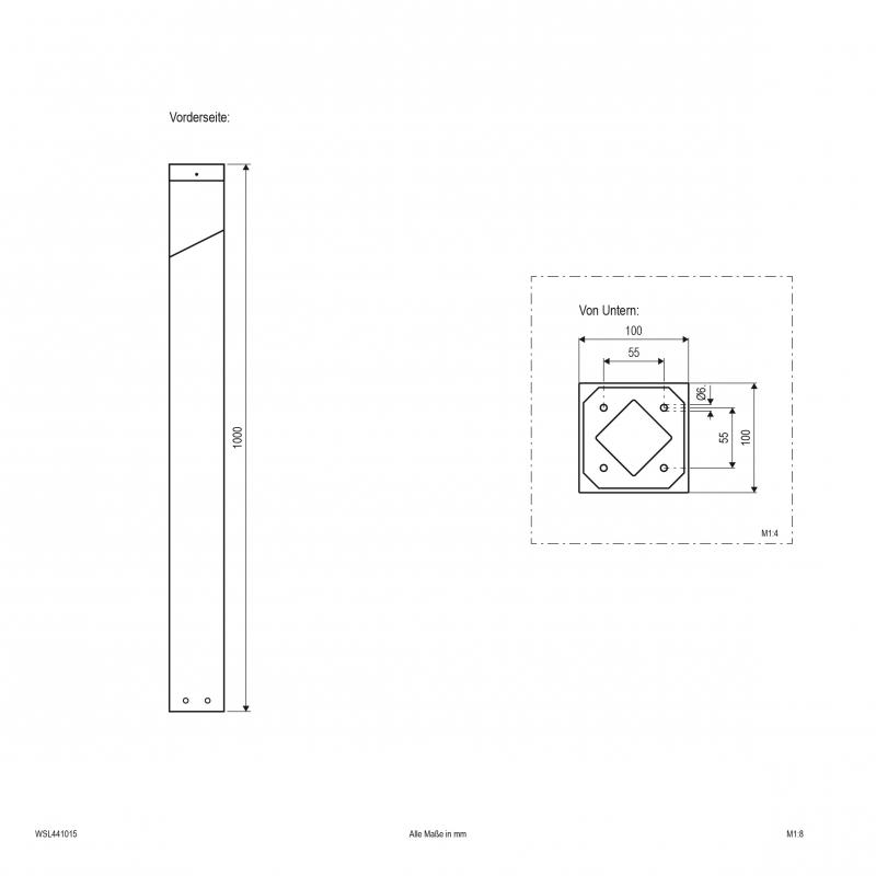 EVN WSL441015 TALLO Pollerleuchte Aluminium anthrazit E27 IP44