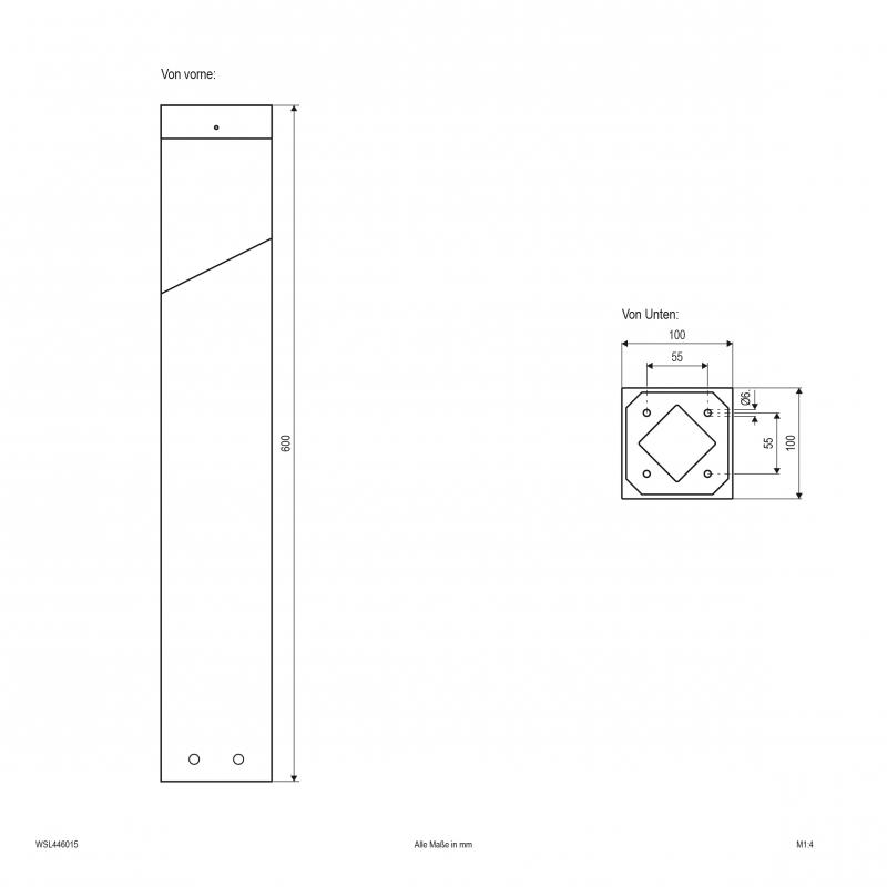 EVN WSL446015 TALLO Pollerleuchte Aluminium anthrazit E27 IP44 IK06