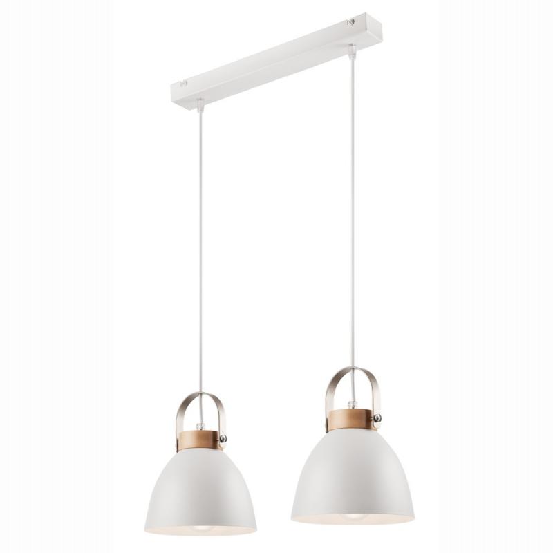 Bioledex Junges Wohnen Pendelleuchte Esszimmerlampe 2x E27 weiß Metall, Holz