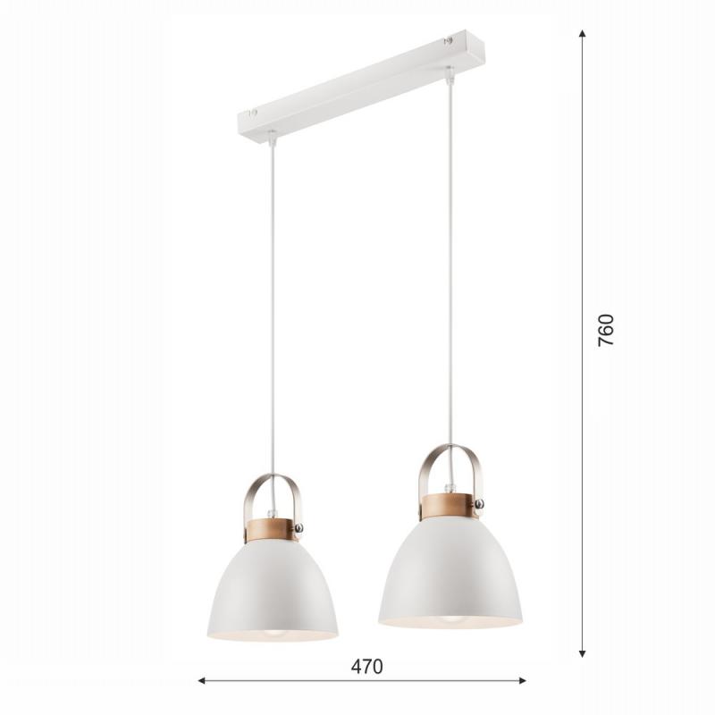 Bioledex Junges Wohnen Pendelleuchte Esszimmerlampe 2x E27 weiß Metall, Holz