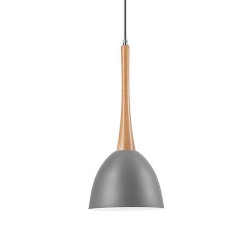 Bioledex Pendelleuchte im skandinavischen Design 18,5cm silber Metall, Holz