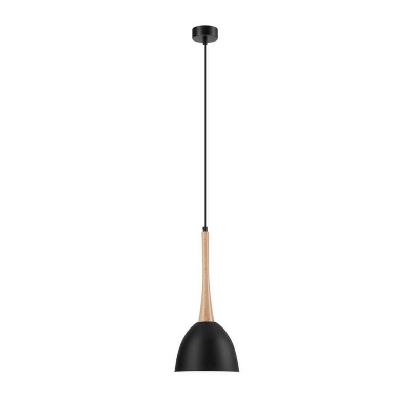Bioledex Pendelleuchte im skandinavischen Design 18,5cm schwarz Metall, Holz