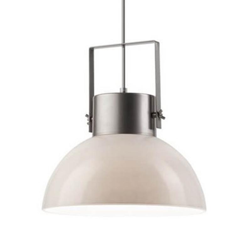 Bioledex Junges Wohnen Pendelleuchte Industrial-Design 30cm grau-weiß mit Glasschirm