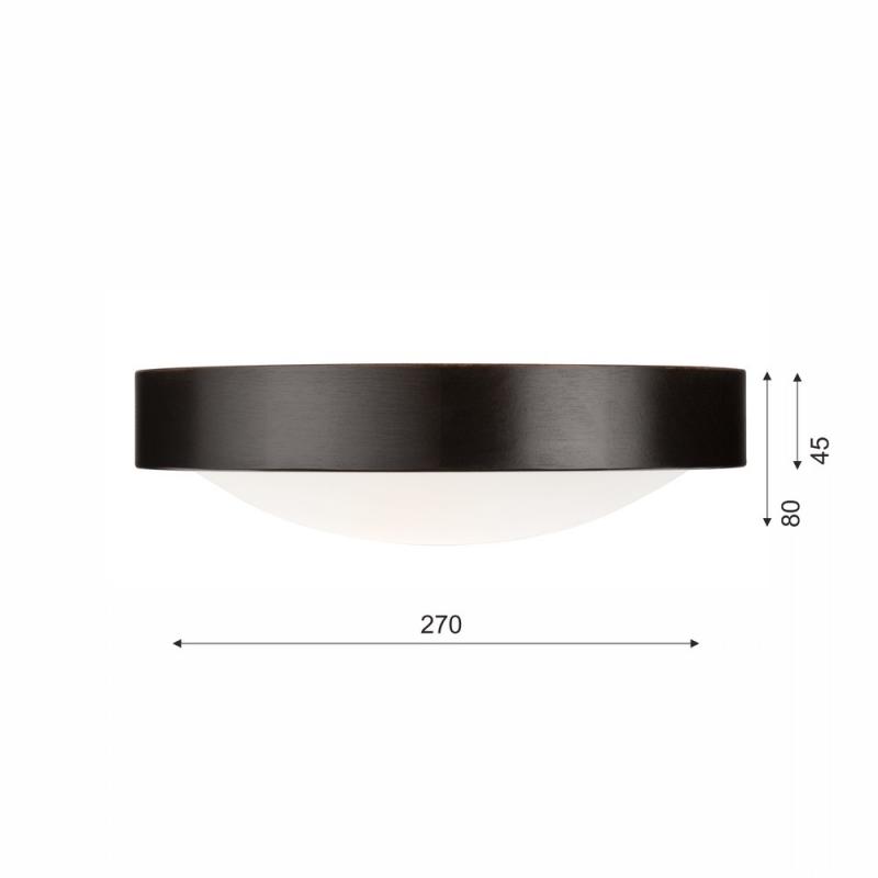 Bioledex Junges Wohnen Deckenleuchte 27cm in Wenge aus Holz und Glas - gewölbter Diffusor