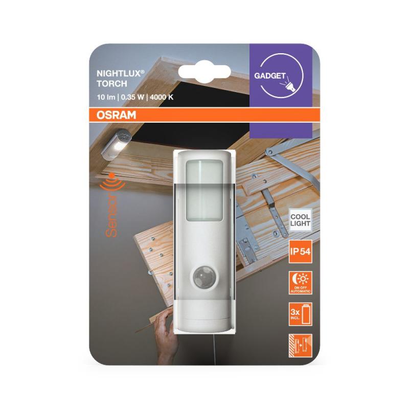 OSRAM NIGHTLUX TORCH BATTERIE BETRIEBENE MULTIFUNKTIONS - LEUCHTE MIT SENSOR UND WAND-HALTERUNG, IP54