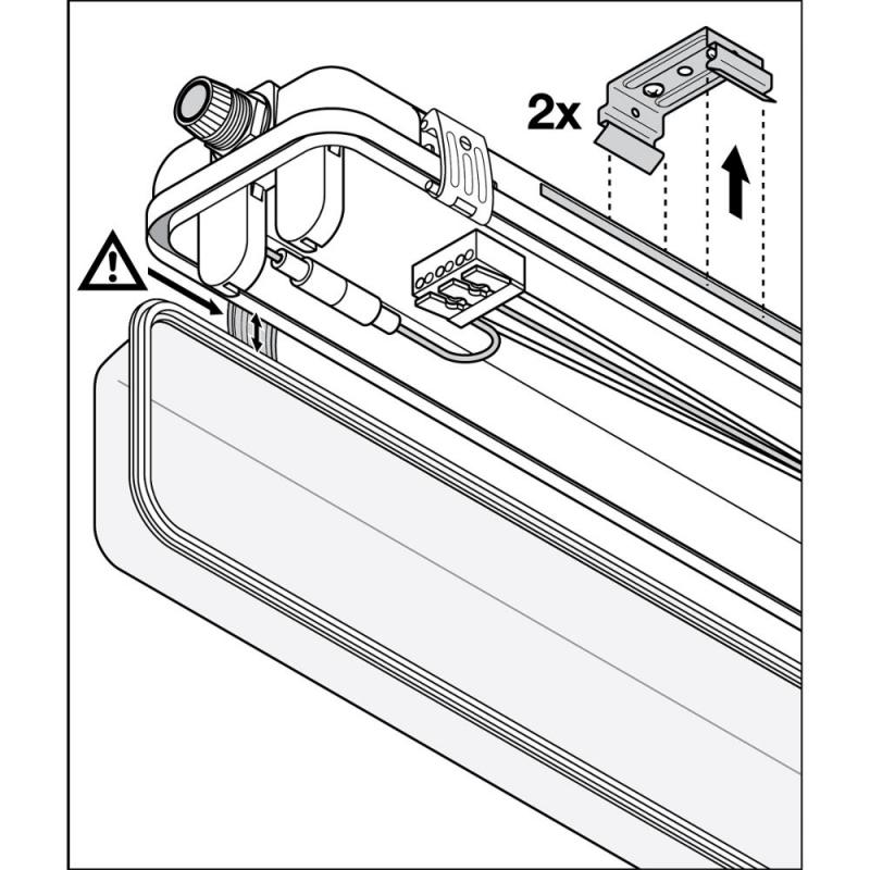 6 x 60cm LEDVANCE Damp Proof Housing 600 P 2XLAMP Wannenleuchte 2-flg. LED Feuchtraumleuchte IP65