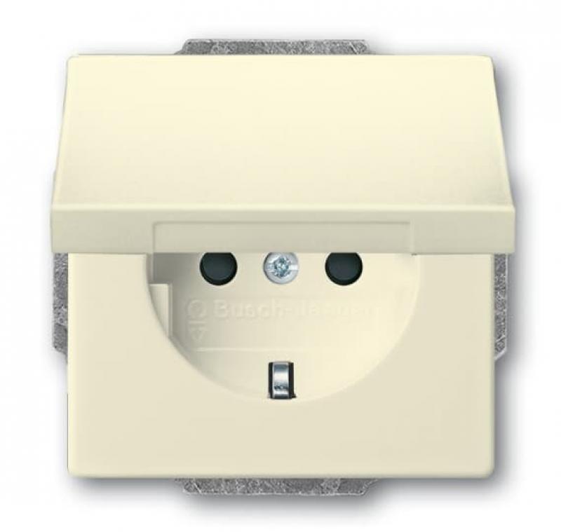 Busch-Jaeger 20 EUKB-82 SCHUKO® Steckdosen-Einsatz mit Klappdeckel und int. erh. Berührungsschutz