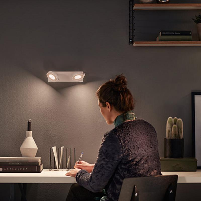 Philips myLiving 2-flammiger weißer dimmbarer LED Spot Clockwork
