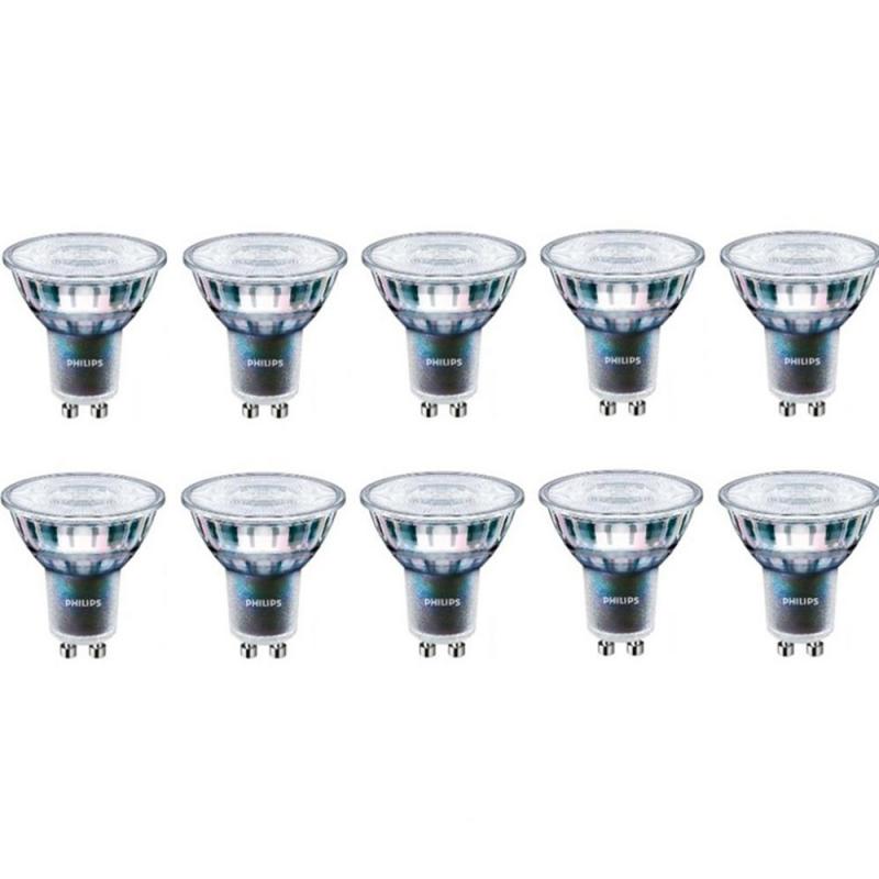 10 x Philips GU10 MASTER LED Spot Expert Color 5.5W wie 50W Ra97 3000K 36° dimmbar für warmweiße Akzentbeleuchtung