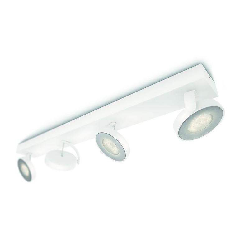 Philips myLiving 4-flammiger weißer LED Spot Clockwork dimmbar