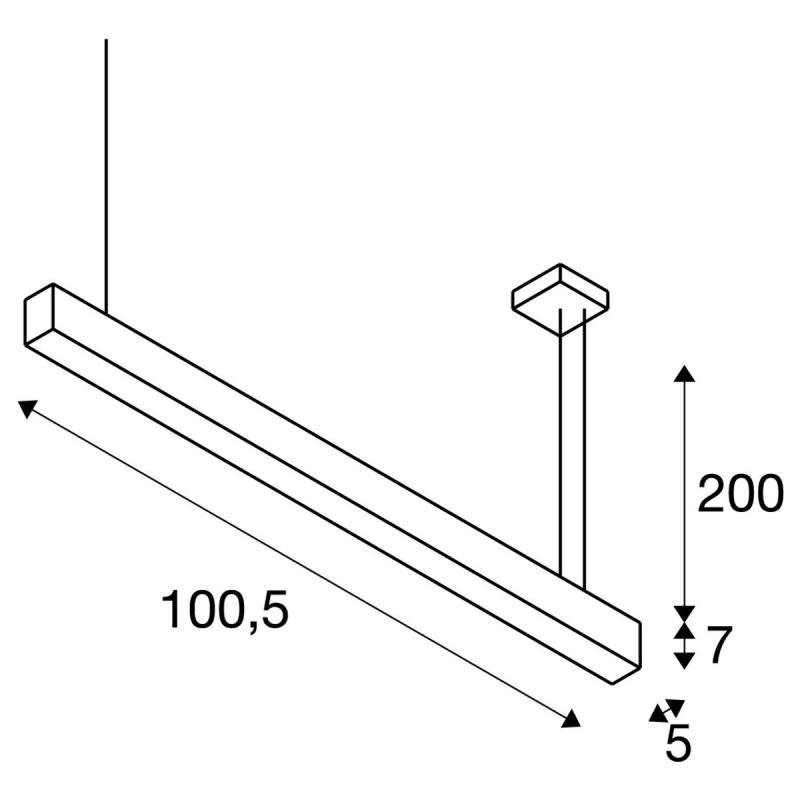 SLV 1001400 GLENOS Pendelleuchte mattschwarz 1m 52W 3000K