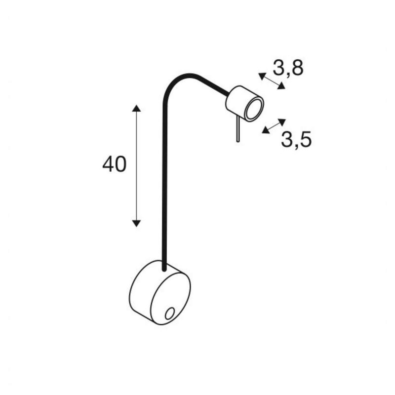 Flexible Wandleuchte DIO FLEX PLATE in schwarz Leseleuchte als Nachttischlampen Ersatz SLV 1002608