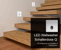 Eckige Wallwasher Schalterdose Q 3000K LED Wandeinbauleuchte weiß Mobilux