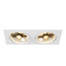 SLV 113841 NEW TRIA ES111 SQUARE 2-flammige schwenkbare Einbauleuchte, weiss, inkl. Clipfedern