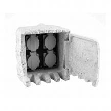 EVN 230418 4-fach Energieverteiler aus Polyresin in Steinoptik IP44 230 V mit 5 m Anschlussleitung und 4 Steckdosen