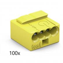 100 x Wago 243-504  Dosenklemme 4polig Micro 0,6-0,8qmm gelb - XXXL-Sparpack
