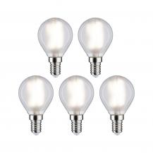 5er set Paulmann 29098 Filament LED Tropfenlampen E14 4,8W wie 40W 4000K Matt neutralweißes Licht