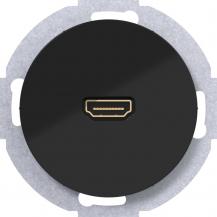 Hager HDMI Steckdose R.Cl schwarz glänzend