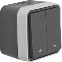 Hager Jalousie-Serienschalter 1-polig mit Aufdruck Symbol Pfeile AP W.1 grau LT