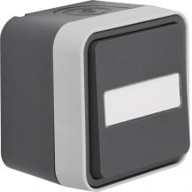 Hager Aufputz Taster, Wechsler mit Beschriftungsfeld beleuchtbar W.1 grau LT