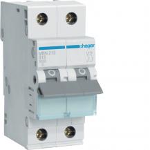 Hager LS-Schalter 2 polig 6kA B-13A 2M